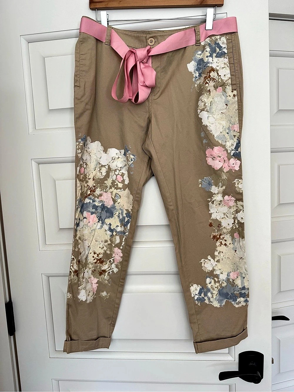 NY&C Floral Ankle Pants in Brown & Pink Size 8 NWT
